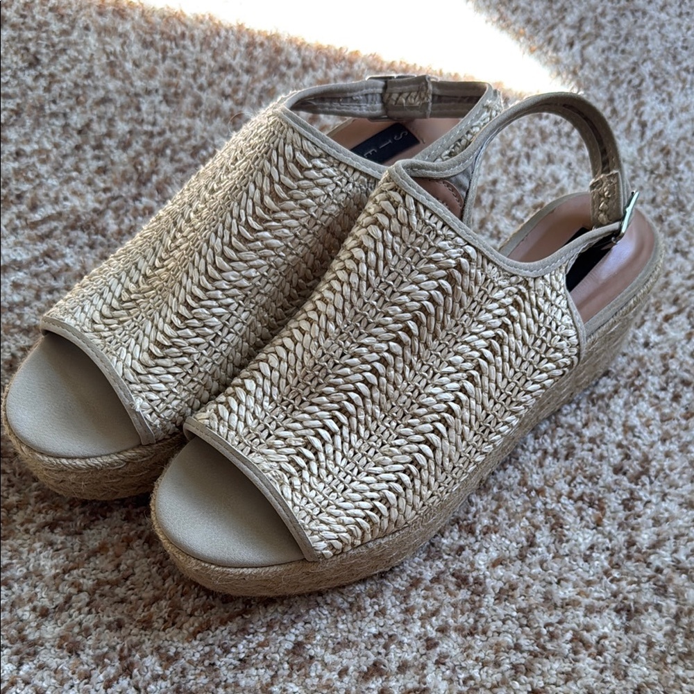 Steven By Steve Madden Tan Espadrille Slingback Shoes